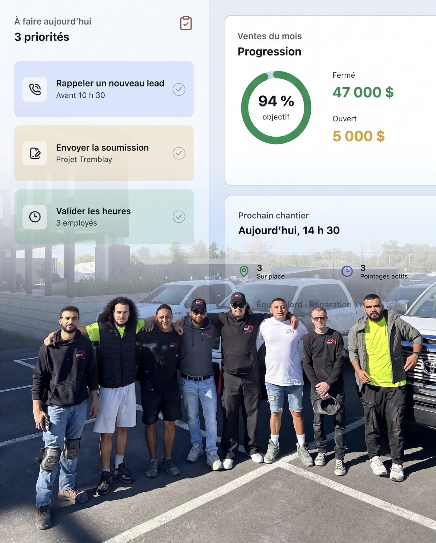 The Easy Construction team with a Fondation Flow overview